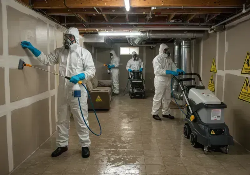 Basement Moisture Removal and Structural Drying process in Lemoyne, PA